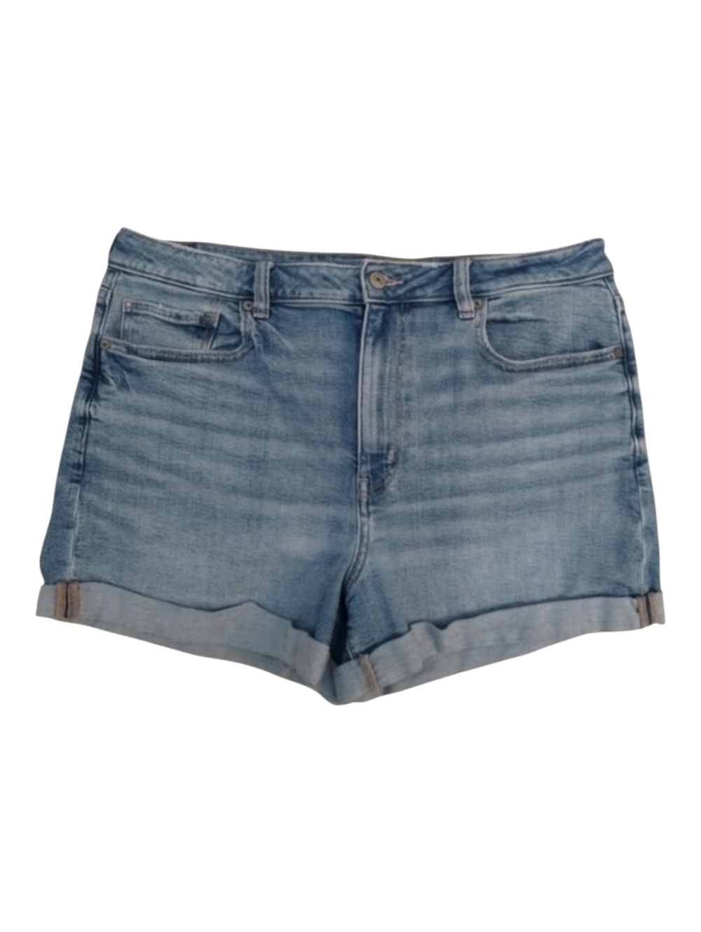 American Eagle Mom Short 14 Blue Denim Stretch Plus Size